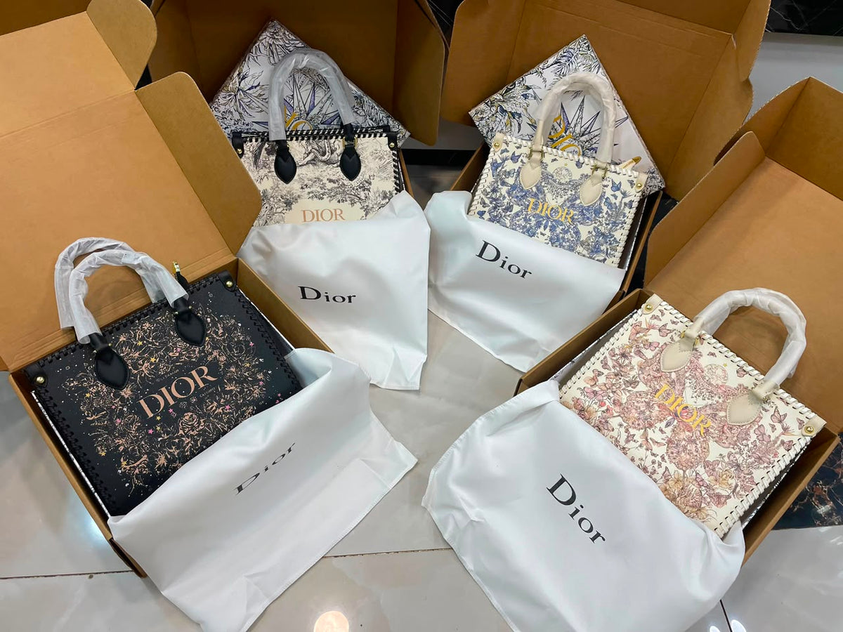Dior-branded structural canvas tote Bag
