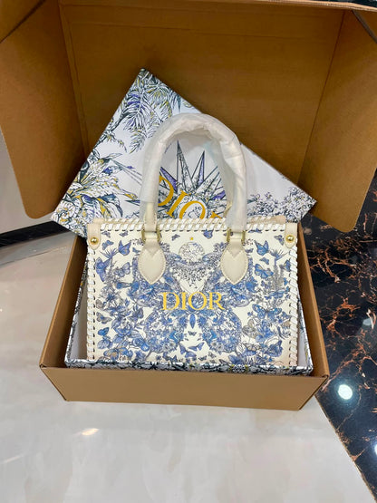 Dior-branded structural canvas tote Bag