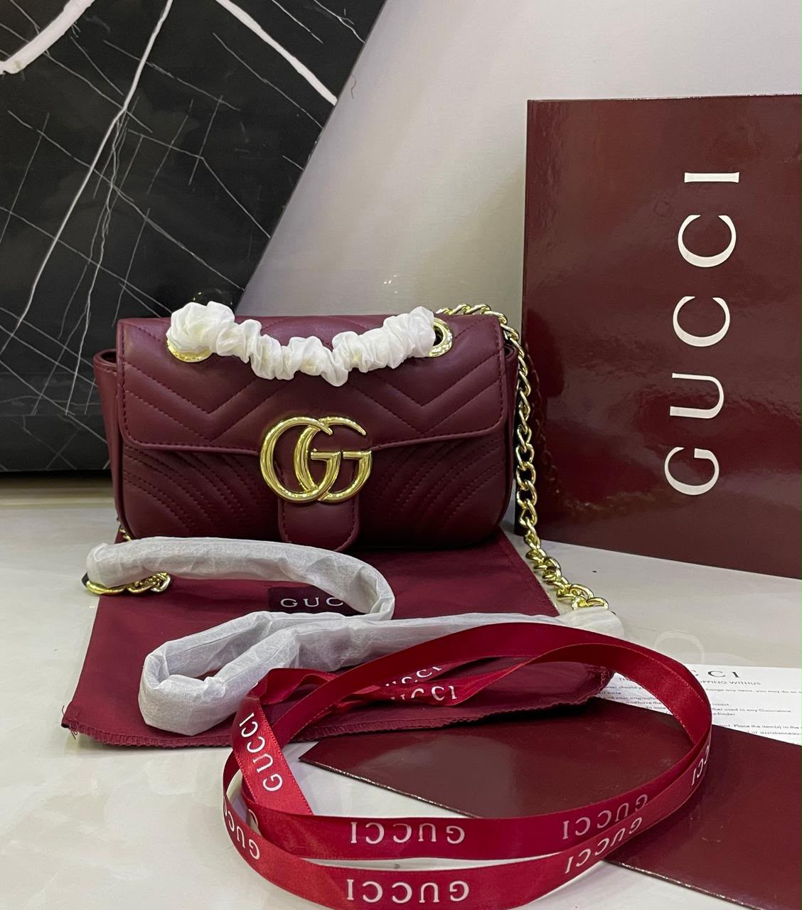 Gucci GG Marmont-style quilted shoulder/crossbody bag
