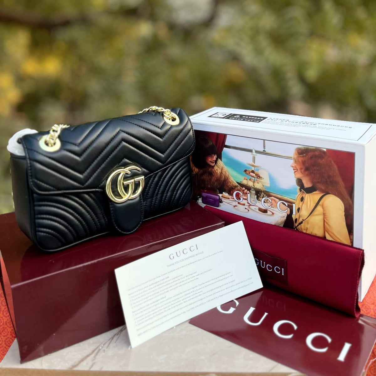 Gucci GG Marmont-style quilted shoulder/crossbody bag