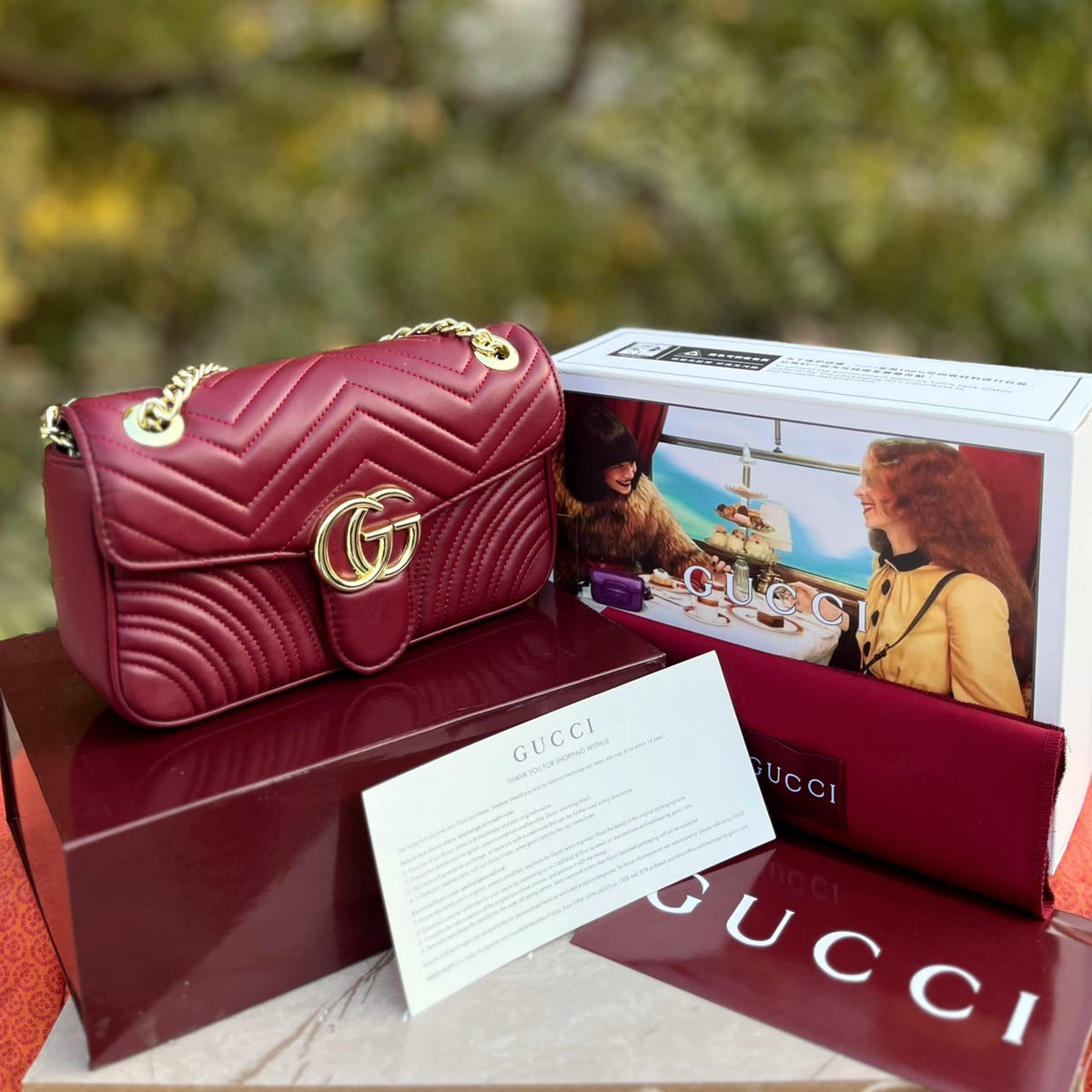 Gucci GG Marmont-style quilted shoulder/crossbody bag