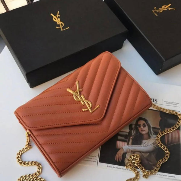 YSL-Style Quilted Shoulder/Clutch Bag